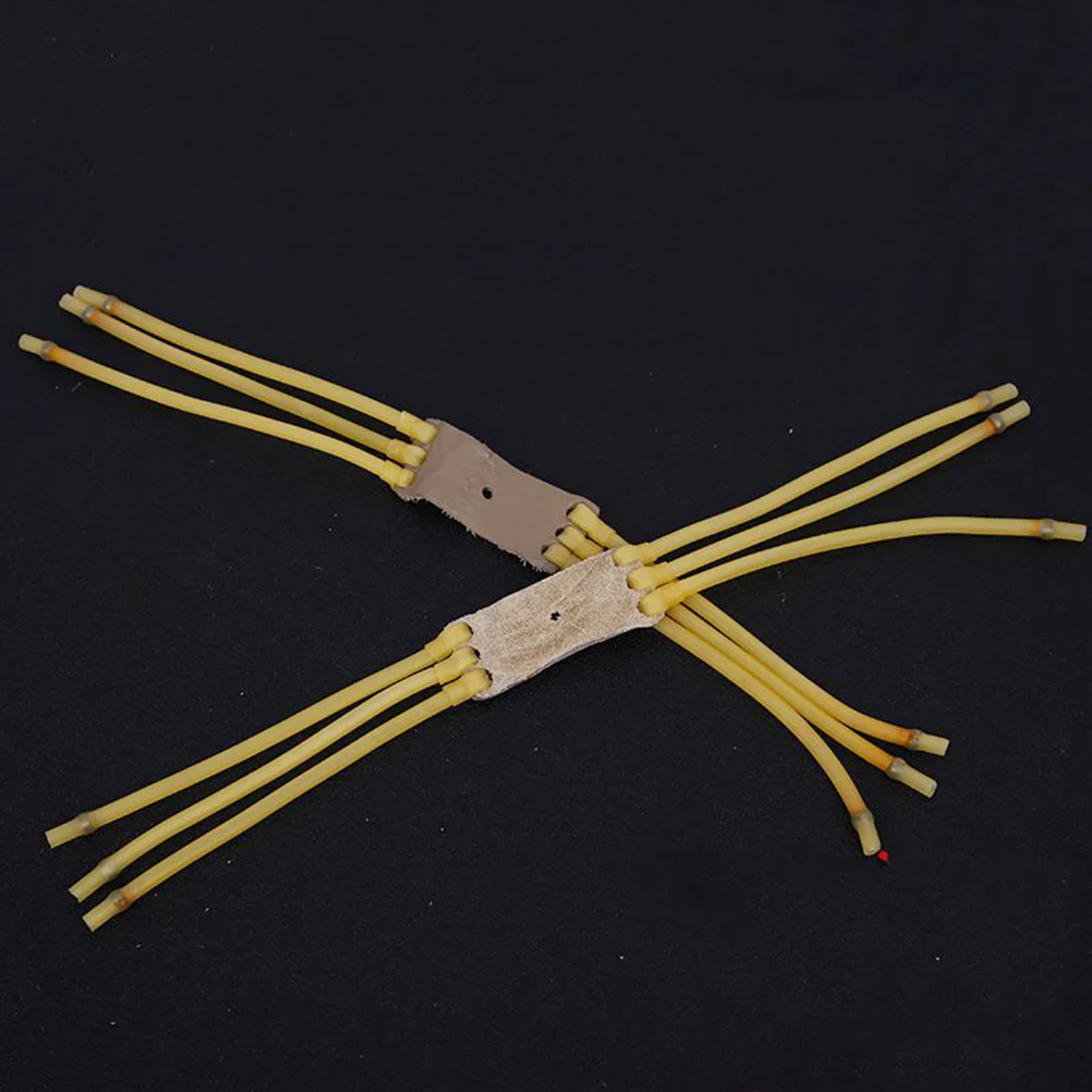 

5Pcs Elastic Slingshot Rubber Bands Bow Slingshot Rubber Bands Replacement with Six Strips Rubber Latex Tube (Coffee Yellow)