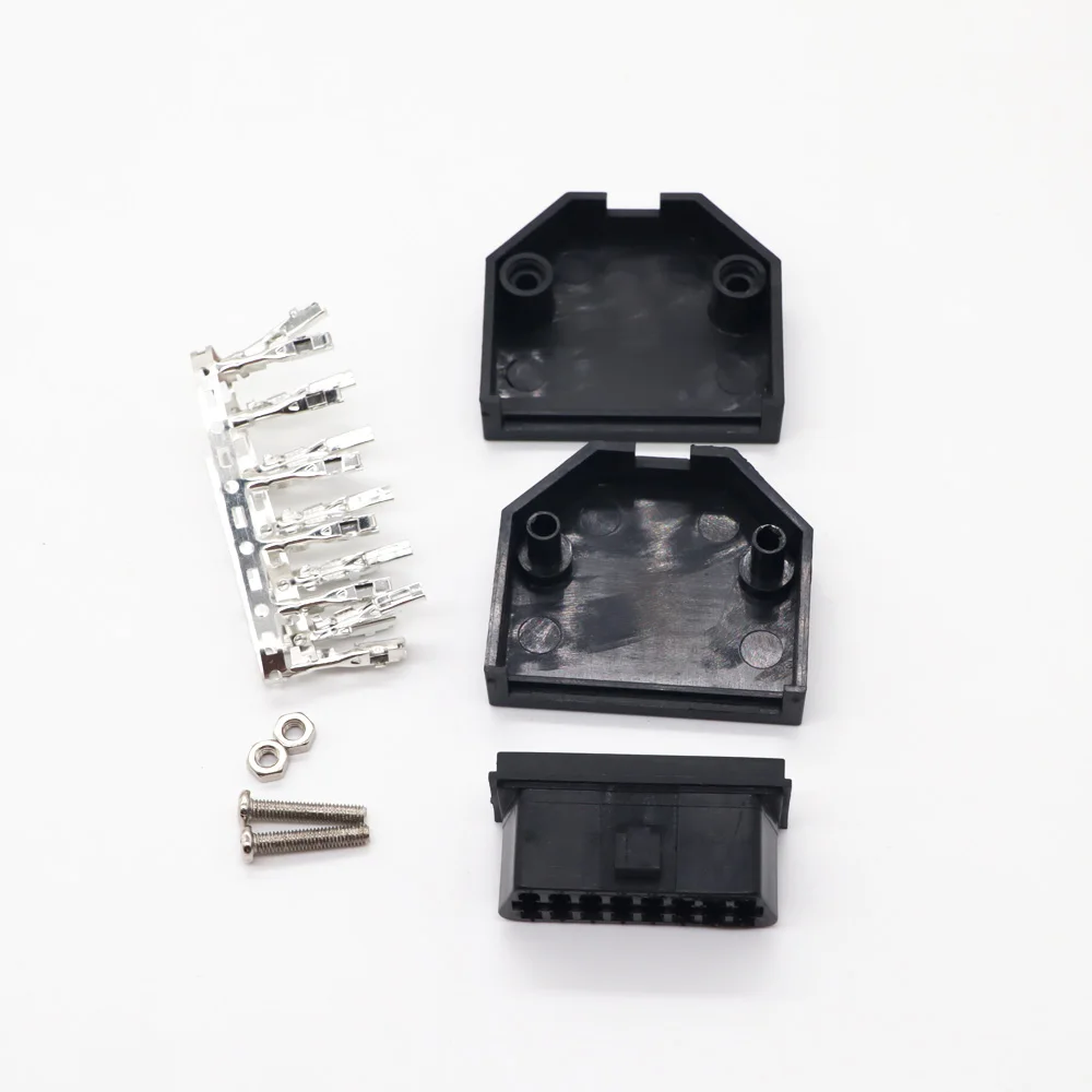 Universal OBD 2 OBD2 16Pin Female Connector J1962F Plug Adapter With Enclosure For South Korea 5pcs | Diagnostic Tools