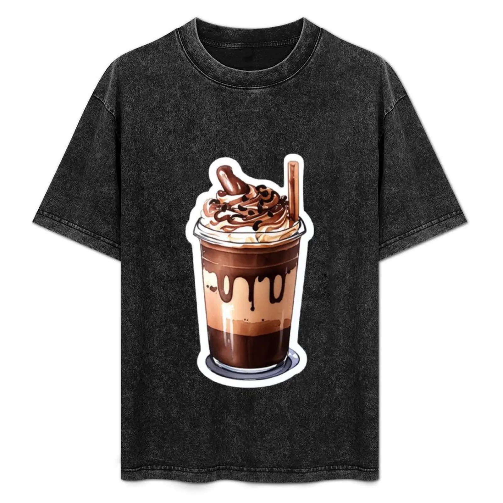Фото Футболка KAWAII SUMMER CHOCOLATE FRAPPE DRINK для бега с короткими рукавами №1