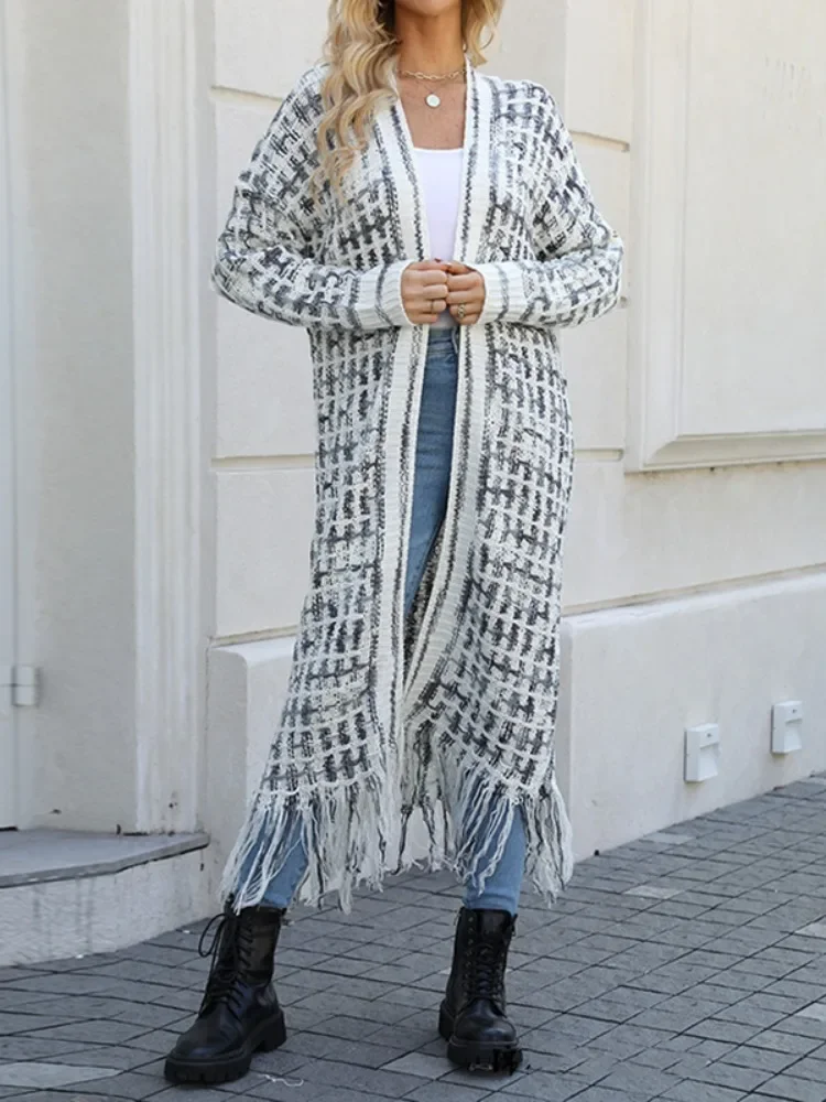 Осень 2024 новый женский вязаный свитер Missuoo кардиган пальто свободный крой с