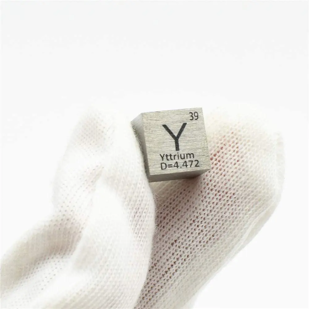 

0.39" Element Cube Yttrium 10mm Density Cubes for Periodic Table Collection High Purity Element Collections (0.39", Yttrium）