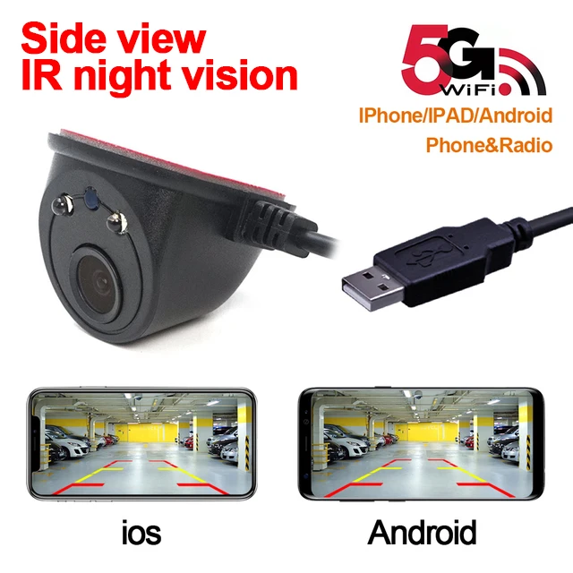 

Камера заднего вида Wi-Fi 5G HD ночного видения Беспроводная водонепроницаемая камера заднего вида 12 В Поддержка Android Ios и радио Автомобильные аксессуары