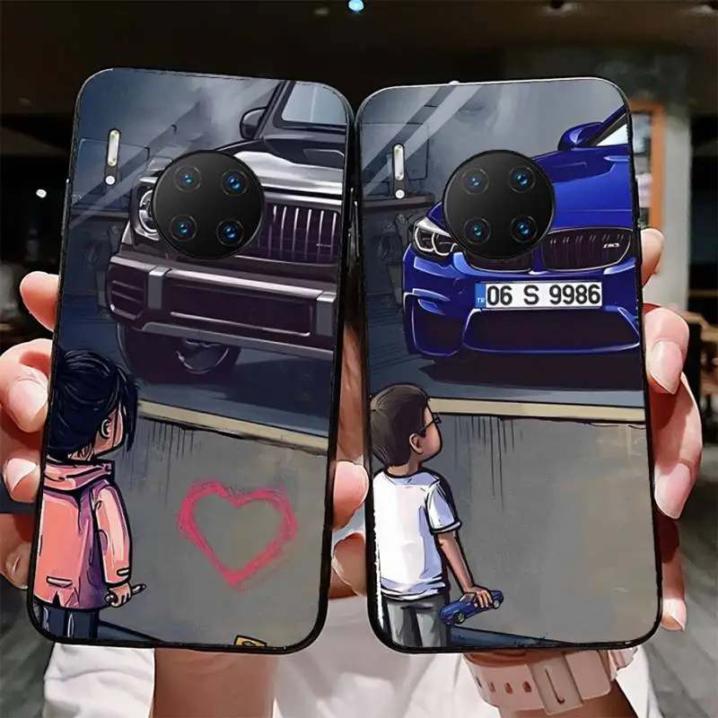 

Boy Girl See Cool Sports Car Phone Case for Huawei Mate 20 10 9 40 30 lite pro X Nova 2 3i 7se