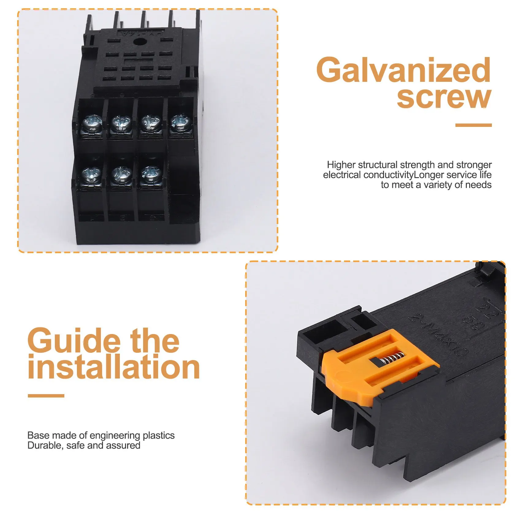 Гнездо силового реле на DIN-рейку 14-контактное основание для MY4NJ HH54P MY4