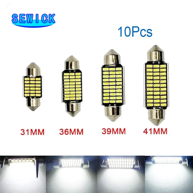 10x C10W C5W LED Canbus Festoon 31 мм 36 39 42 для автомобиля лампа внутреннего освесветильник