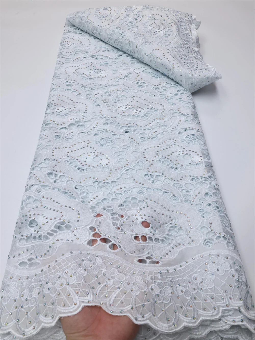 Нигерийская кружевная ткань NI.AI с африканской вышивкой, гипюрой, камнями, французской сетчатой сеткой для праздничных кружев для женщин на вечеринке LY941.