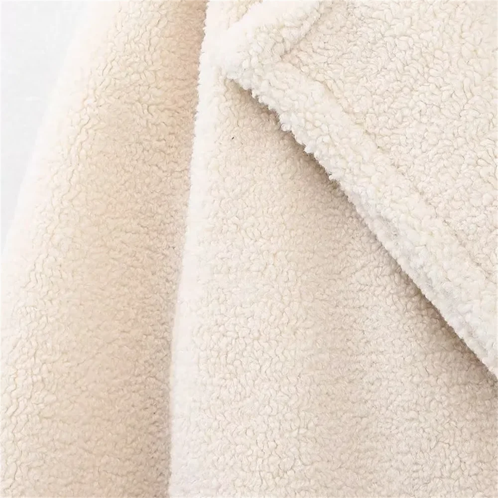 Женское длинное однотонное повседневное пальто с воротником ягненка и из