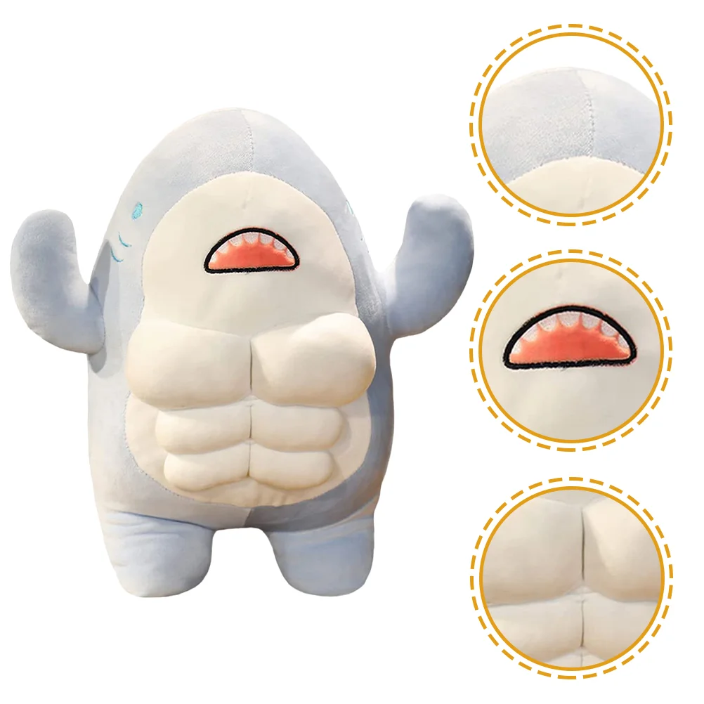 

Muscle Shark Whale Pillow Stuffed Household Toy Comfortable Animal Children Pp Cotton Sofa Decor