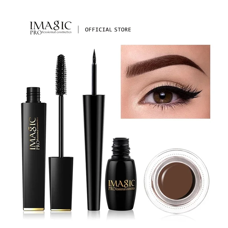 

IMAGIC Set Combinatie Wimper Krullend en Lang Mascara Waterdichte Langdurige EyelinerProfessional Eyebrow Gel 6 Colors Eyebrow
