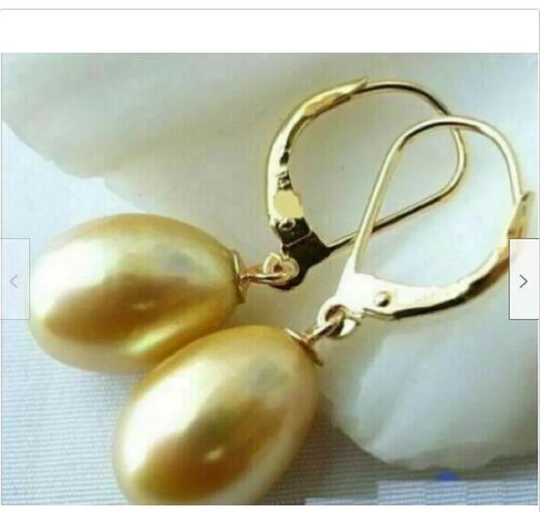

Best selling AAA 10-11mm Nanhai gold pearl earrings pure gold