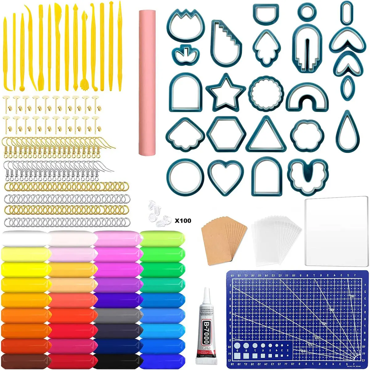 

358pcs DIY Clay Earring Cutters Set for Earring Jewelry Making Different Sizes and Irregular Shape Stainless Steel Polymer Clay