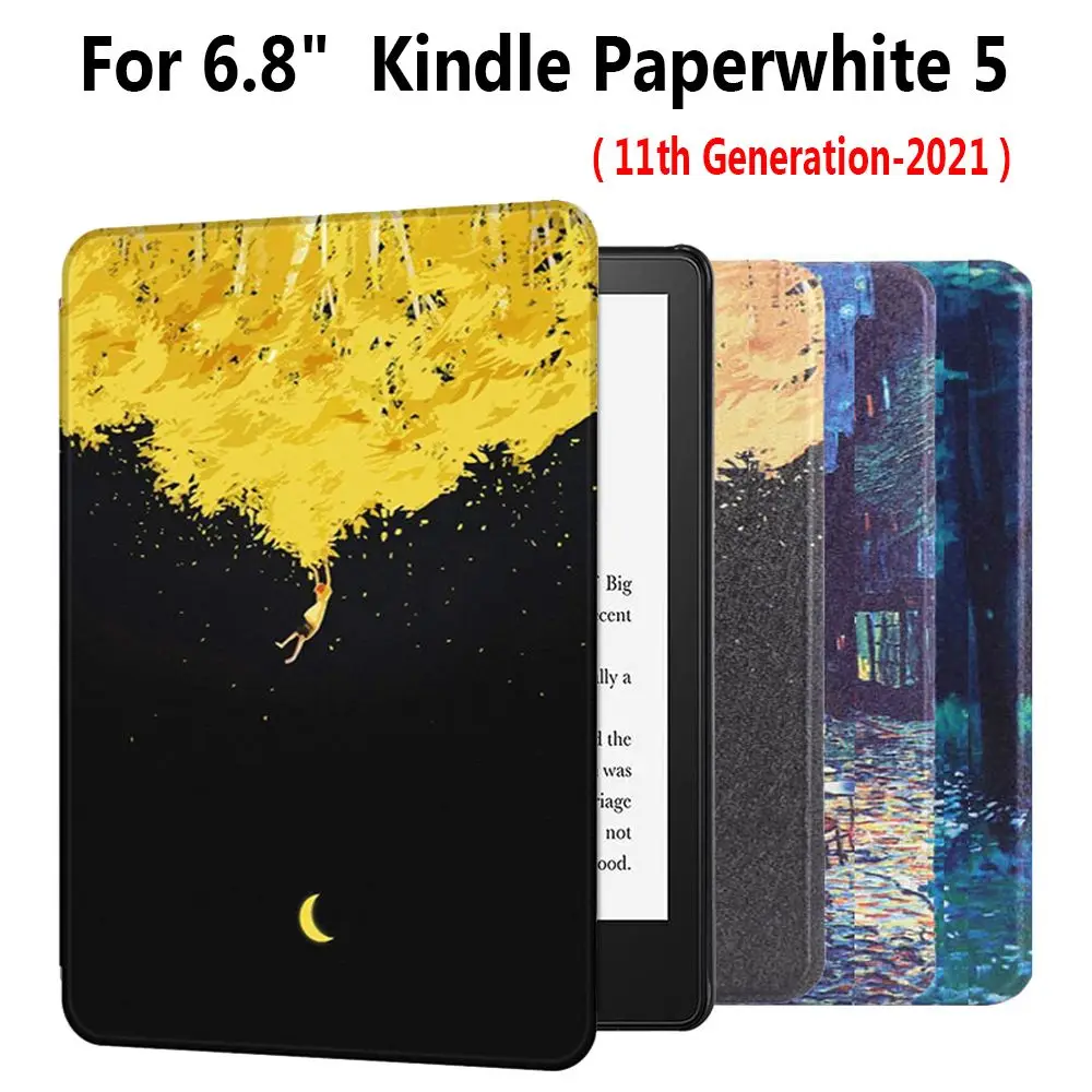 

Shell Auto Wake/Sleep Folio Case Smart Cover 6.8 Inch PU Leather For Kindle Paperwhite 5 11th Generation 2021