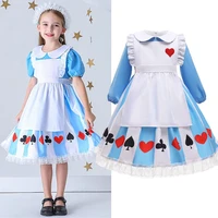 2 to 7 years girl princess dress kids cosplay costume alice dress fancy children christmas birthday party costumes