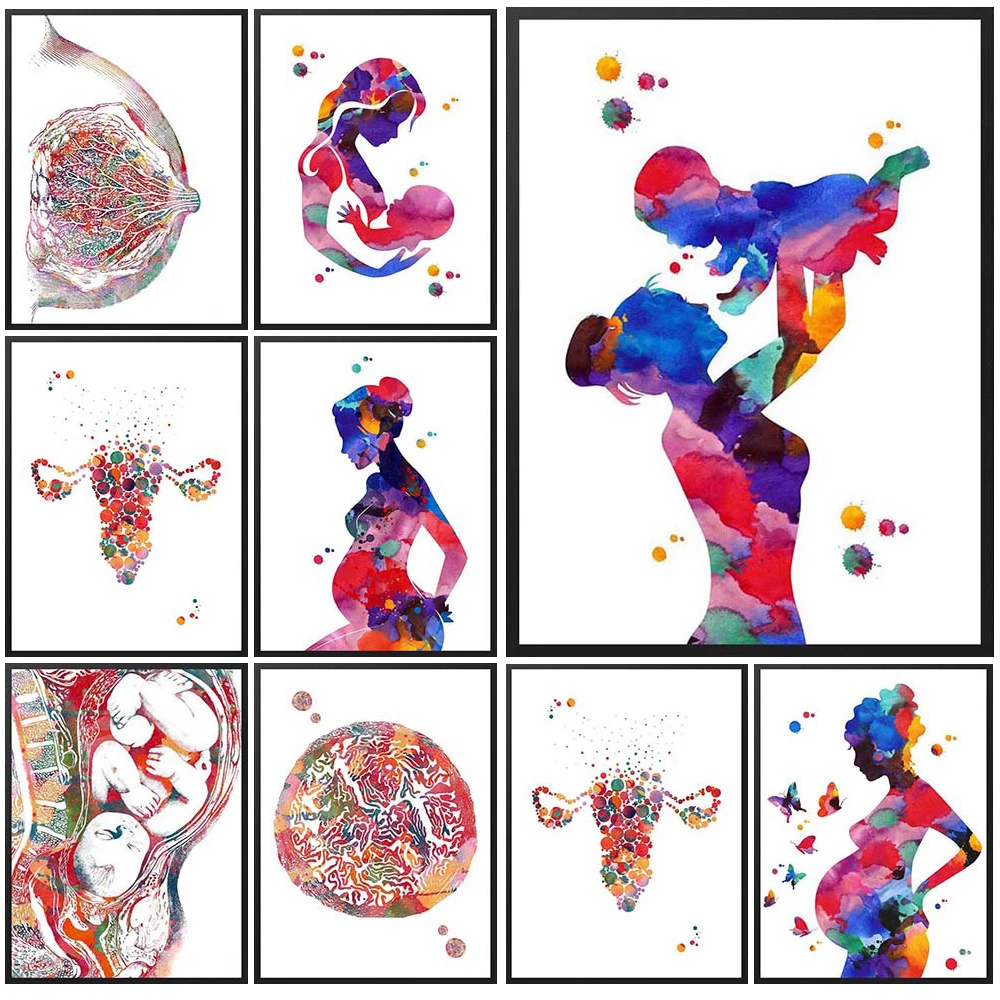 Настенный постер в скандинавском стиле для беременных и женщин малышей Картина