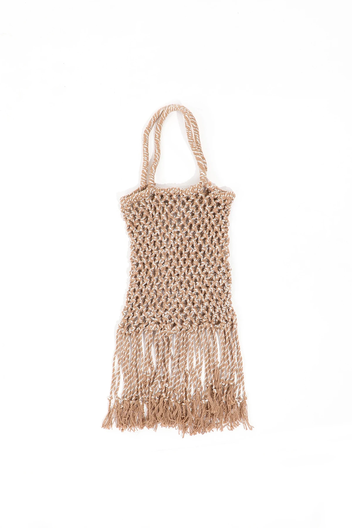 

Women's Mink Tassels Braided Hand Bag