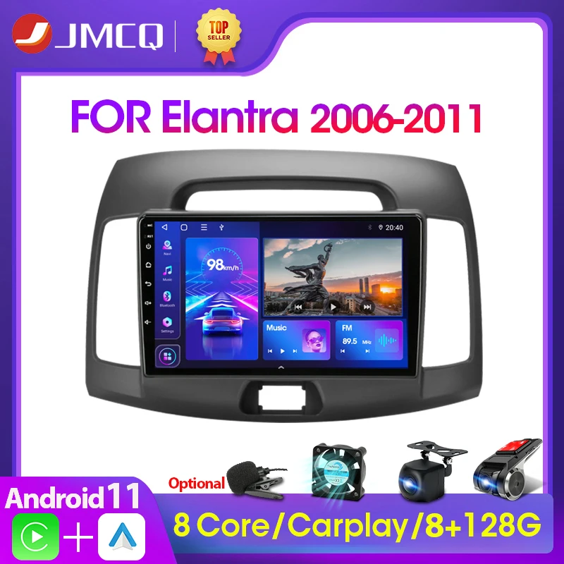 $83.99 JMCQ Android 11 2Din 4G Car Radio Multimedia Video Player for Hyundai Elantra 4 HD 2006-2012 Navigation GPS Auto Stereo Carplay