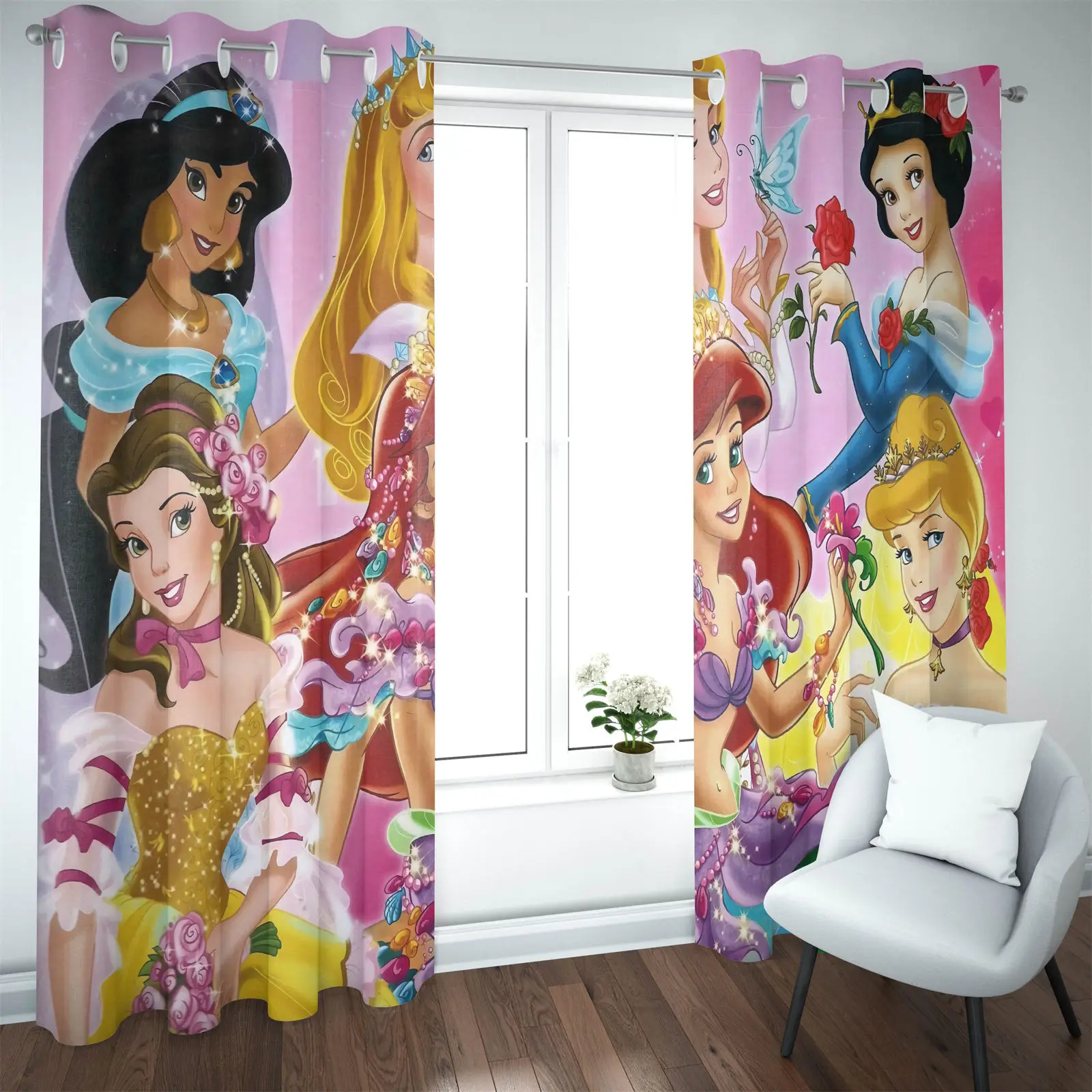Шторы Disney серии принцессы для домашнего декора занавески из 100% полиэстера в