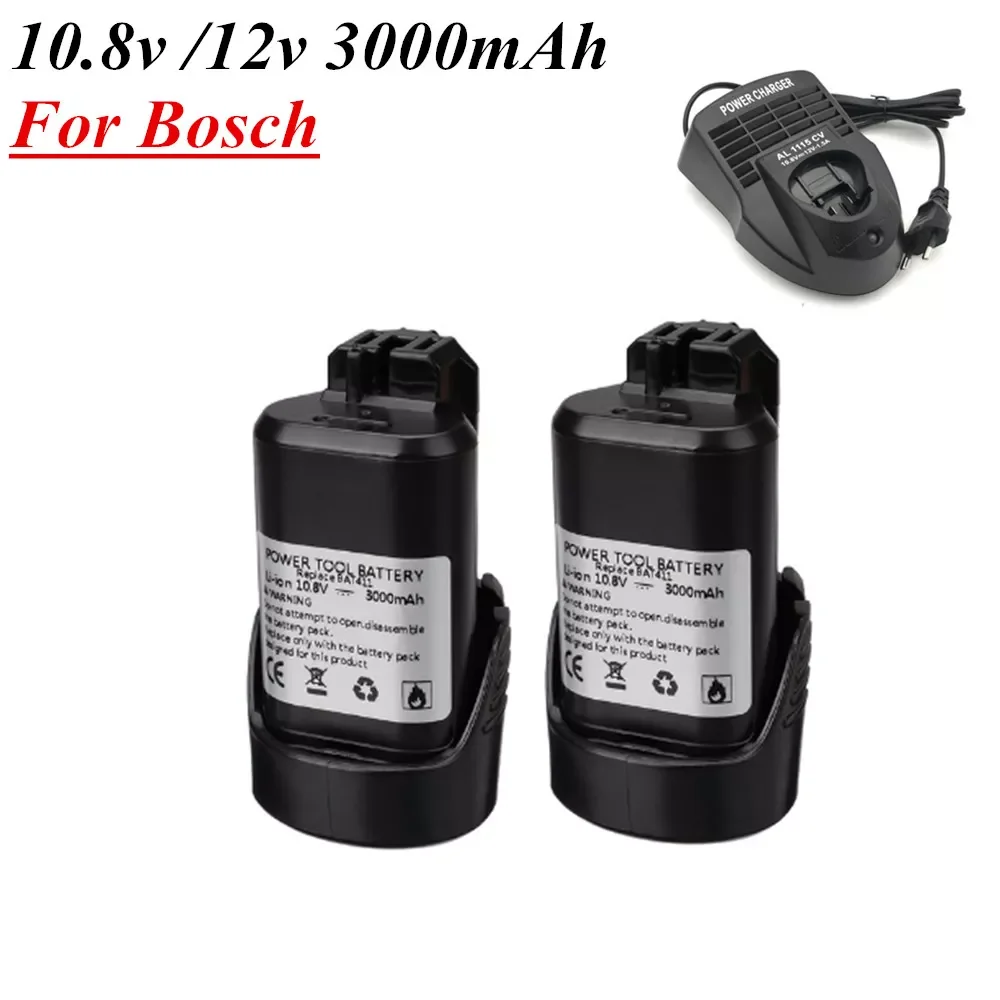 

BAT411 Power Tools Battery 10.8v 12v 3000mah Li-ion Battery for Bosch 2 607 336 013, 2 607 336 014 2 607 336 333 12V 3.0Ah