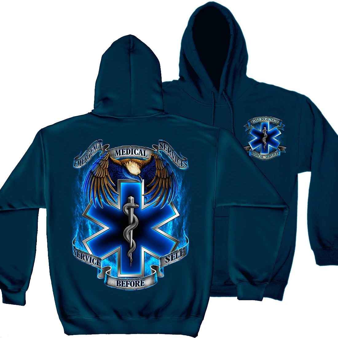 

Personalized EMS EMT Eagle Star of Life Badge Medical Paramedic Hoodie New High Quality Cotton Comfortable Casual Men Streetwear