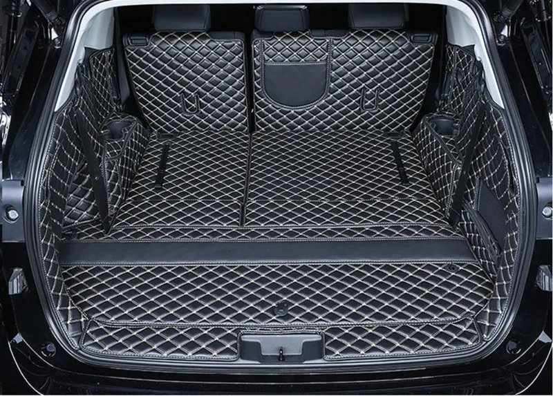 

Good quality! Full set car trunk mats for Toyota Highlander 7 seats 2022 2021 waterproof boot carpets cargo liner luggage cover