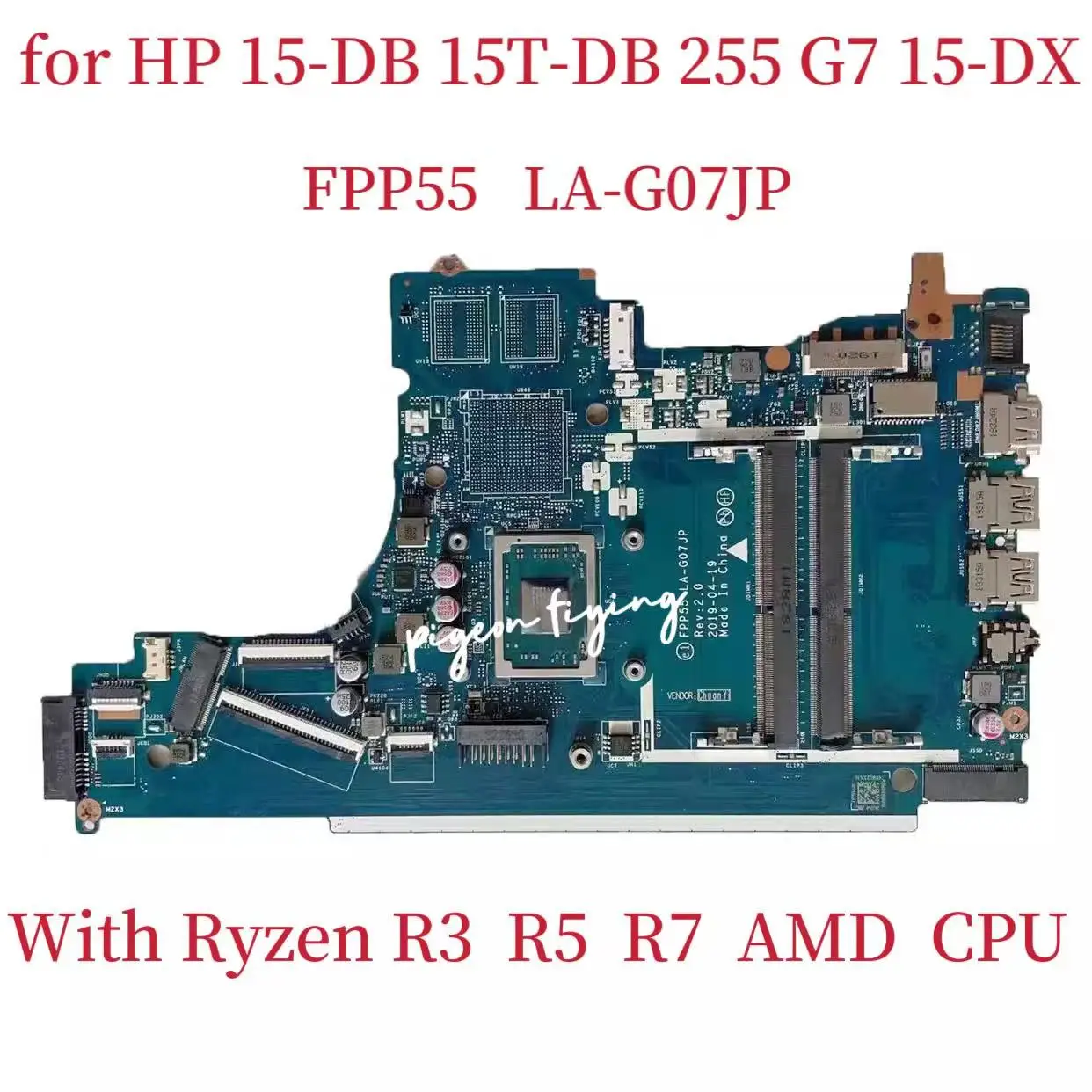 

Материнская плата FPP55 для ноутбука HP 15T-DB 15-DB 15-DX CPU: R3 R5 R7 AMD DDR4