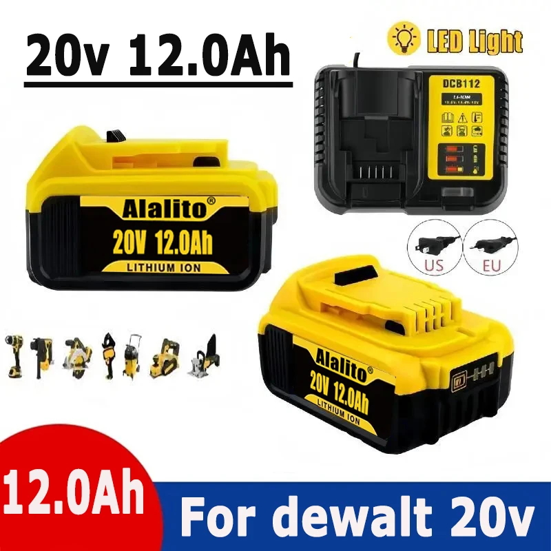 100% новый литиевый сменный аккумулятор DCB200 20 в 12000 мАч для Dewalt 18 DCB184 DCB182 DCB180 DCB181 DCB201