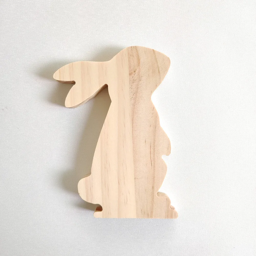 Пасхальные украшения в форме кролика из массивного дерева Праздничный орнамент