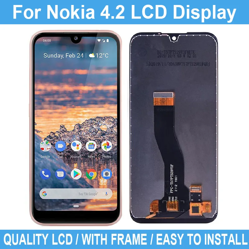 

5.71" For Nokia 4.2 LCD Display Touch Screen Digitizer Assembly No Frame Replacement Repair Parts For Nokia 4.2 Display Tested