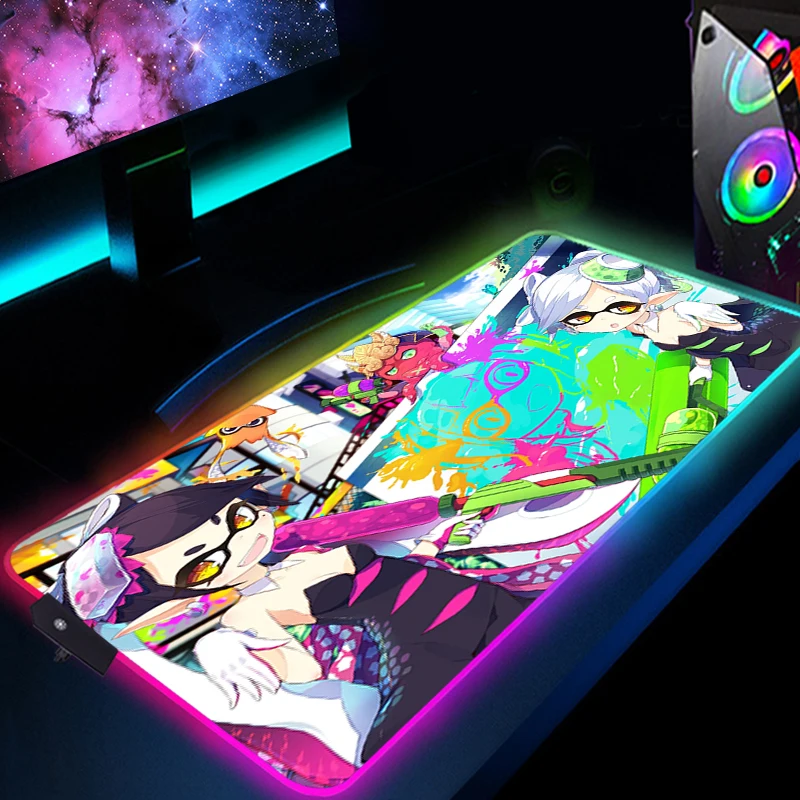 

Backlit Gamer Keyboard Pad Luminous Mousepad game Led Pc Accessories With Wire Splatoon Backlight Desk Protector Mouse Gaming