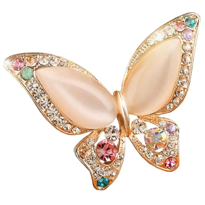 

CINDY XIANG Opal Butterfly Brooch for Women Rhinestone Broches Fashion Bijouterie Wedding Jewelry 3 Colors Available Lead Free