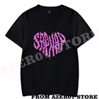 Футболка Мужскаяженская летняя уличная с коротким рукавом и принтом сердечек