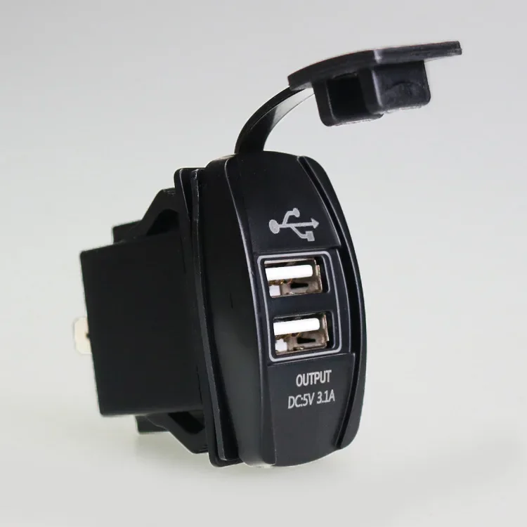 5V 3.1A Universal Car Charger Waterproof Dual USB Ports Auto Adapter Dustproof Phone