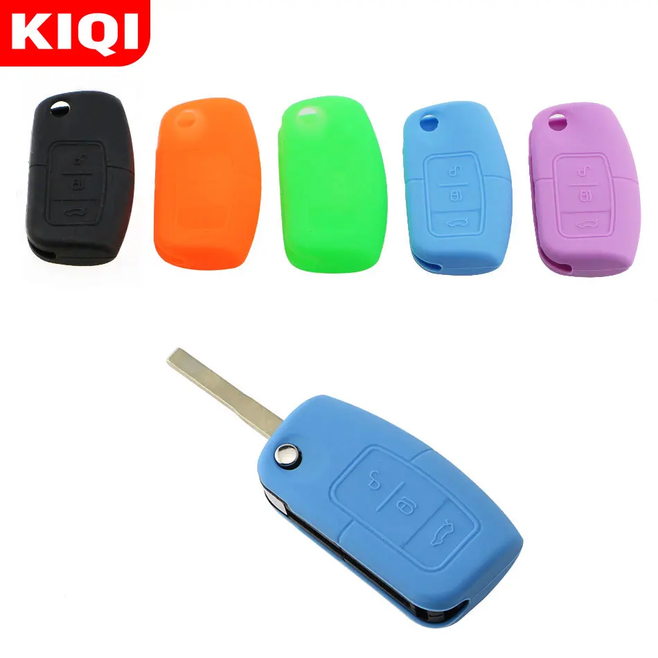 

Silicone Folded Key Protector Cover Case for Ford Fiesta Focus 2 Ecosport Kuga Escape Car Flip Folding Remote Key Case 3 Buttons