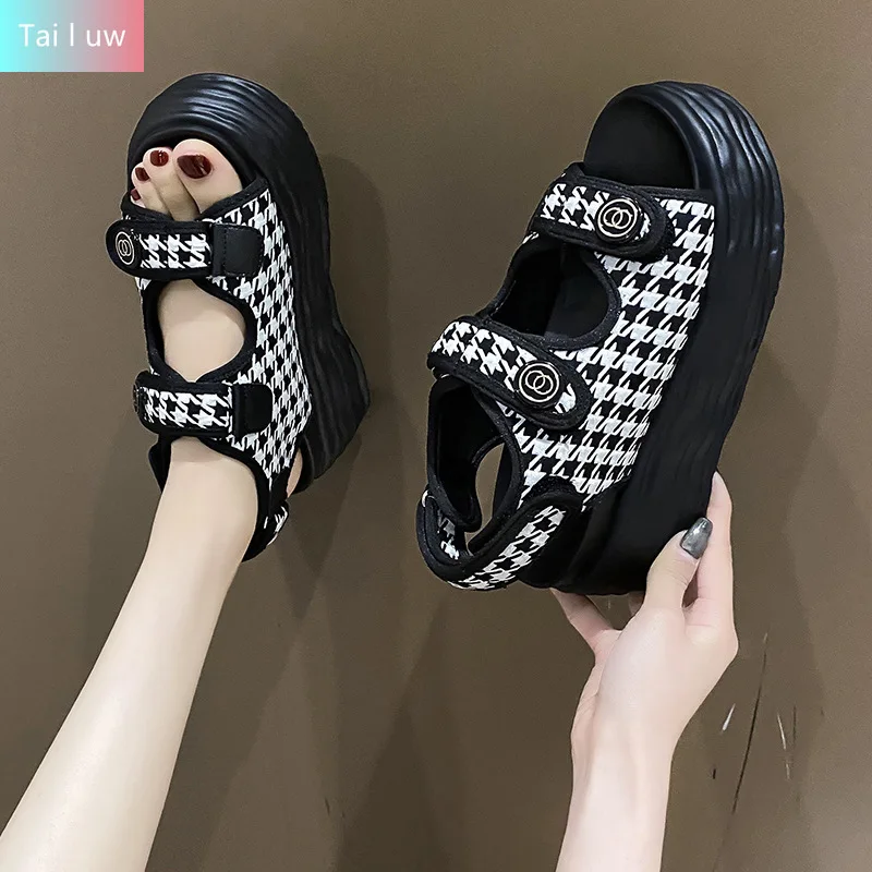 

8cm Wedges High Heeled Sandals Female Slides Shoes Women Platform Shoes Wedge with Open ToeThick Bottom Summer Shoes Beach Shoe