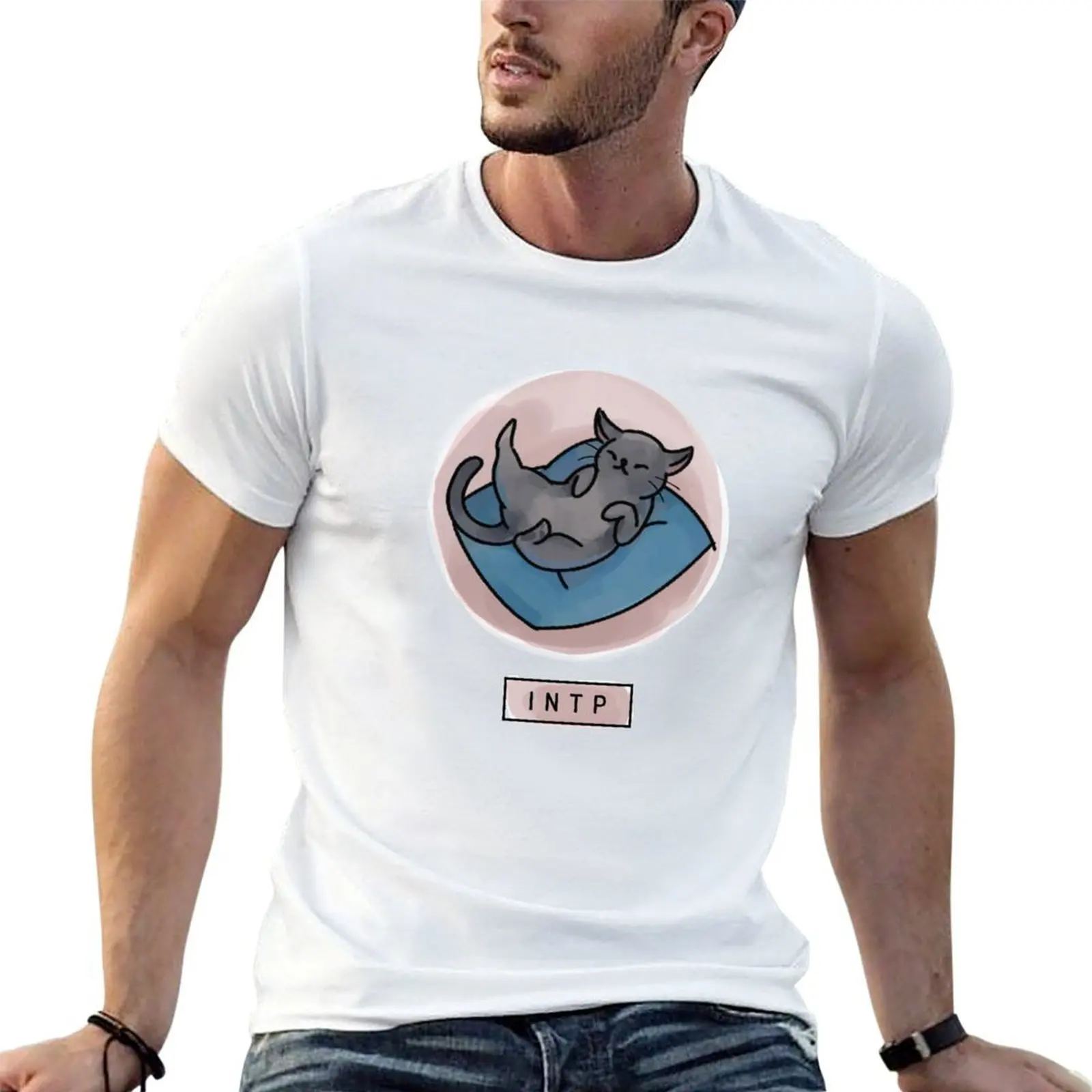 Фото Футболка MBTI Cats: INTP, удобная футболка больших размеров №1