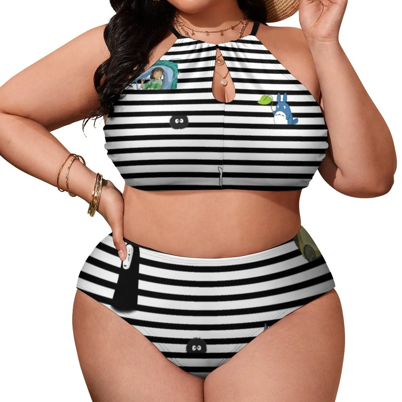 

Купальник-бикини в полоску, в стиле Тоторо