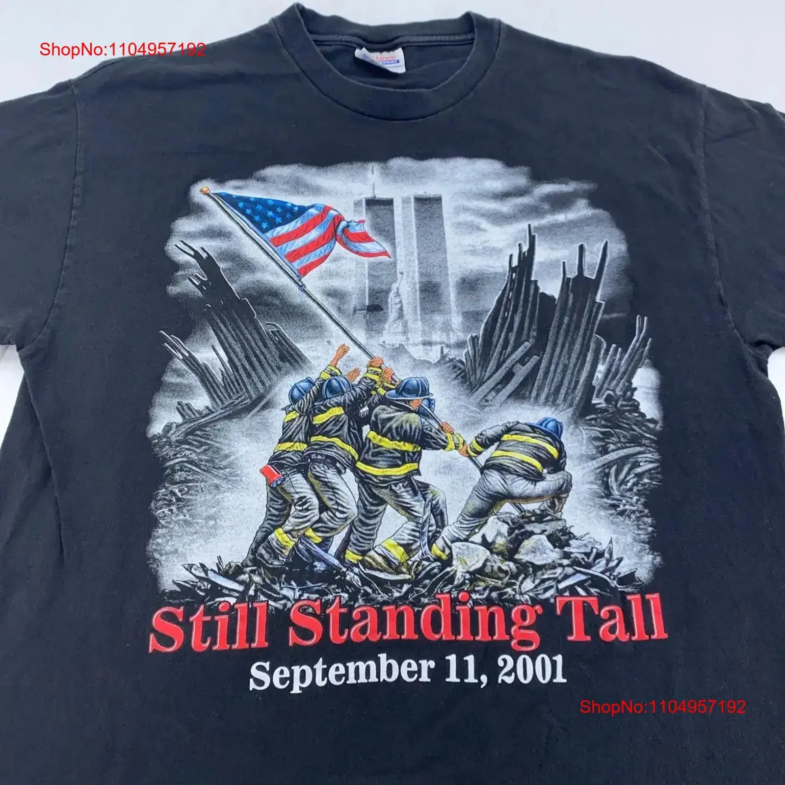 Фото Винтажная футболка STILL STANDING TALK SEPTEMBER 11 2001 СЕРЕДНЯЯ БОЛЬШАЯ wtc 9 nyc винтажная стильная уличная одежда с графикой №1