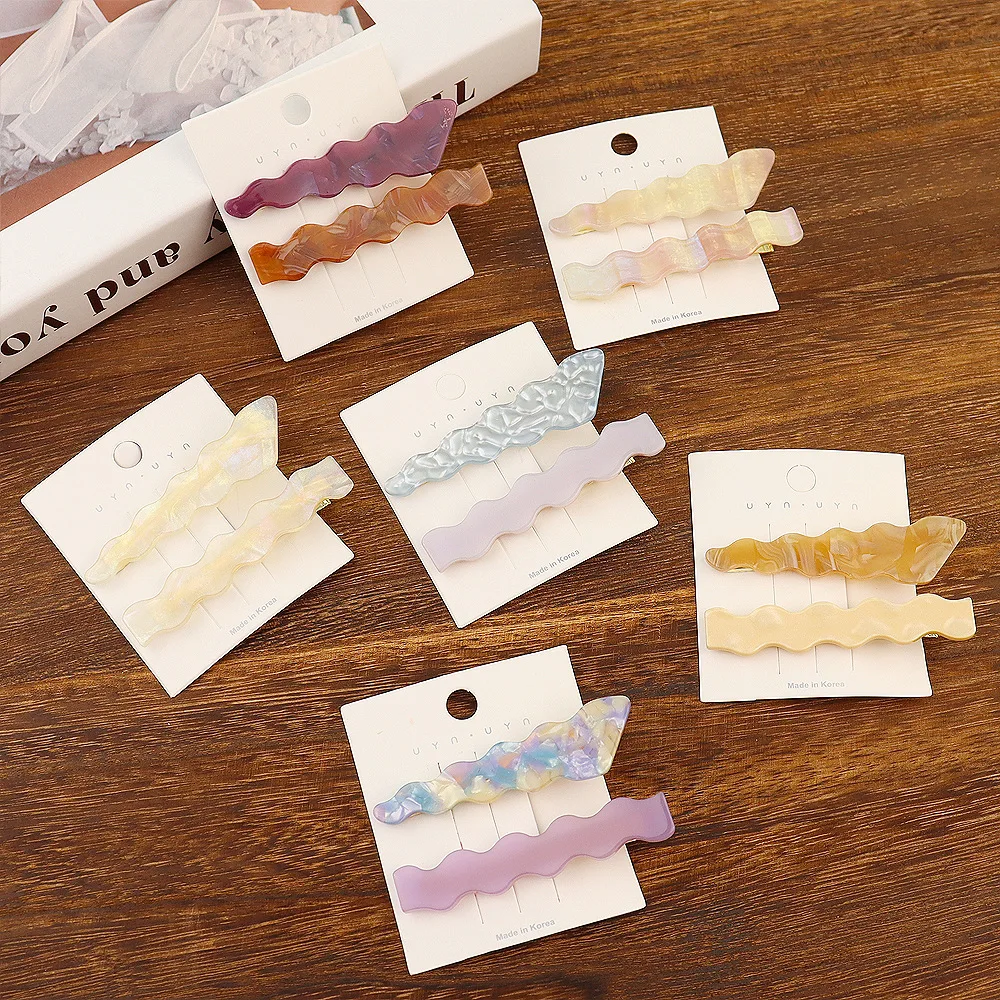 

Заколка для волос Корейская версия темпераментная волнистая Заколка-Утконос головной убор простые боковые челки заколка для волос одно сл...