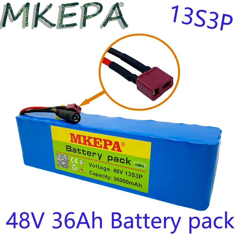

High capacity 48v battery 48v 36Ah 1000w 13S3P Lithium ion Battery Pack For 54.6v E-bike Electric bicycle Scooter with BMS