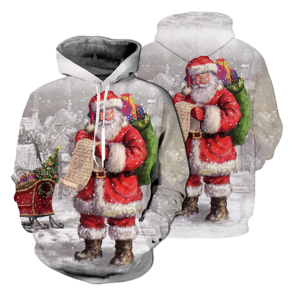 

Merry Christmas Men Women Hoodies New Year Party Pattern Fashion Sweatshirts 3D Print Pullover Hoodie Harajuku Tracksuits Top X9