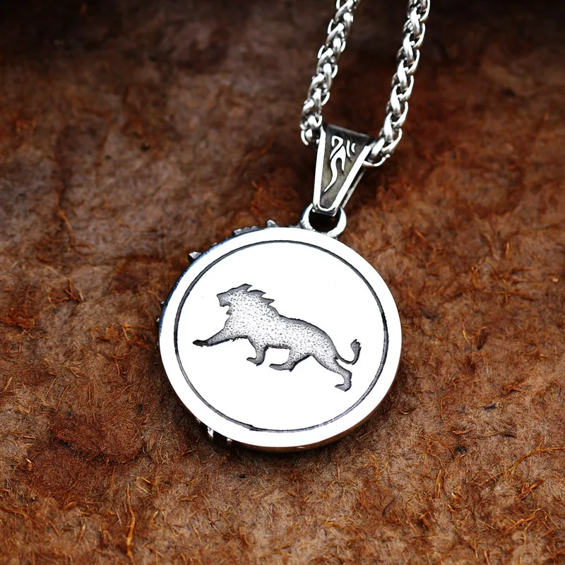 Модное мужское ожерелье из нержавеющей стали с подвеской в стиле панк