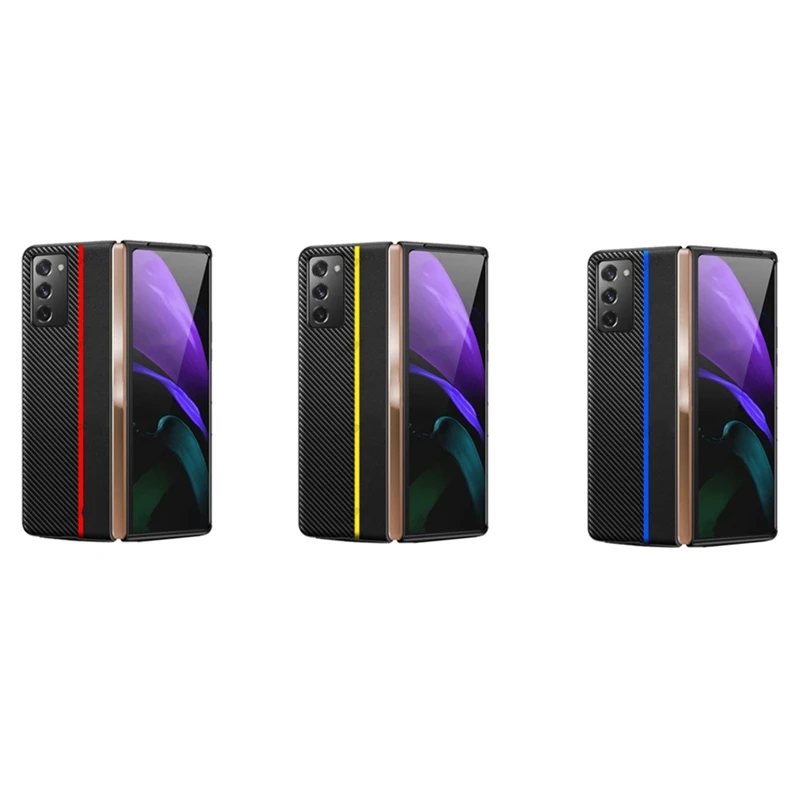 

AYHF-чехол для Samsung Galaxy Z Fold 2, чехол в стиле ретро из волокнистой кожи, полноразмерный чехол, жесткий ударопрочный чехол из поликарбоната для Z ...