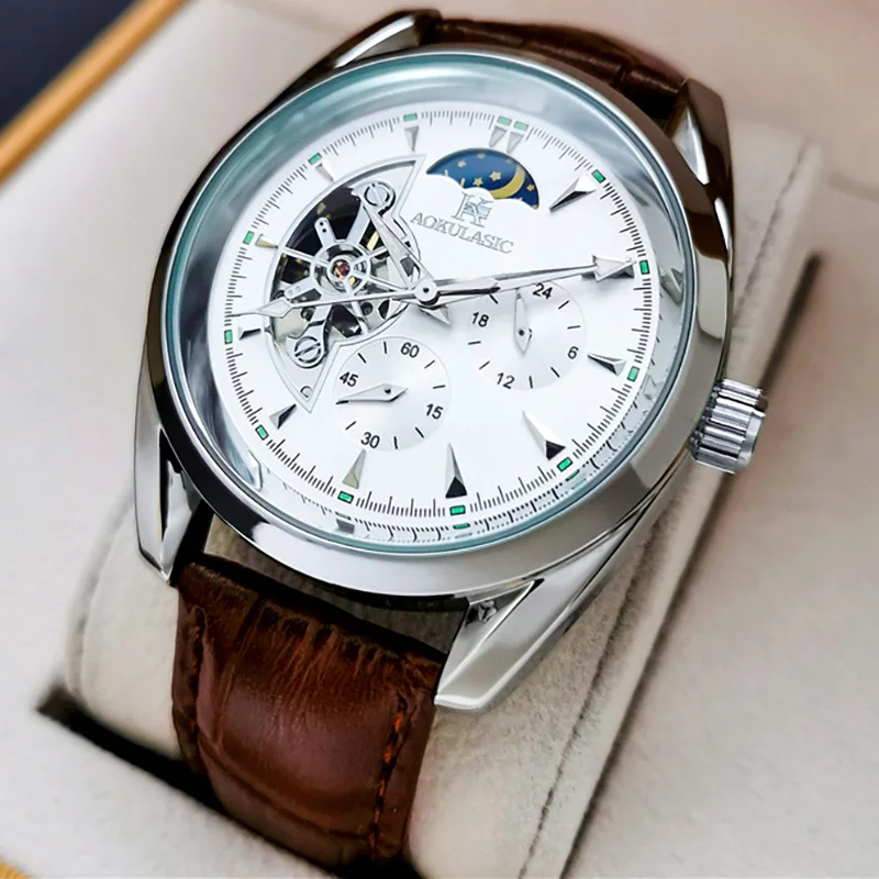 Часы наручные мужские механические деловые Модные Роскошные водонепроницаемые
