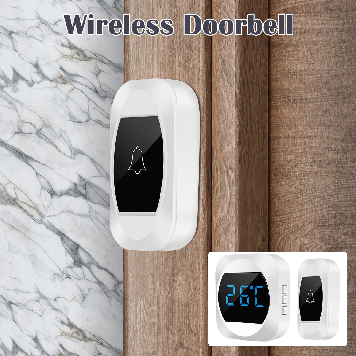 

Wireless Doorbell 600ft Long Range Door Bells with 4 Volume Levels 38 Ringtones Doorbell Waterproof Cordless Doorbell