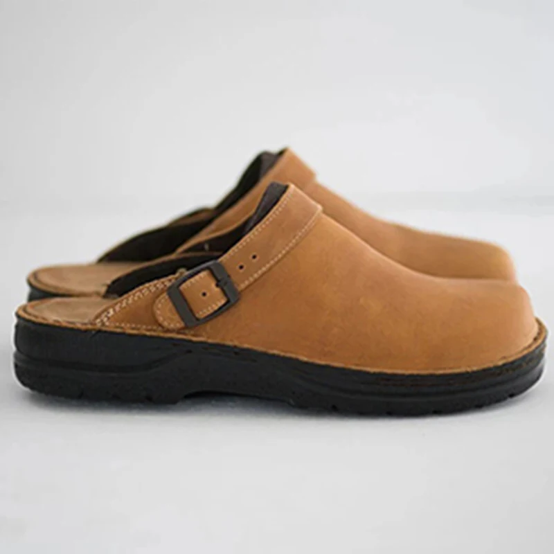 Big Size 39-48 Summer Sandals Men Leather Classic Clogs Slippers 2022 Slipper Outdoor Rubber Retro Men Flip Flops