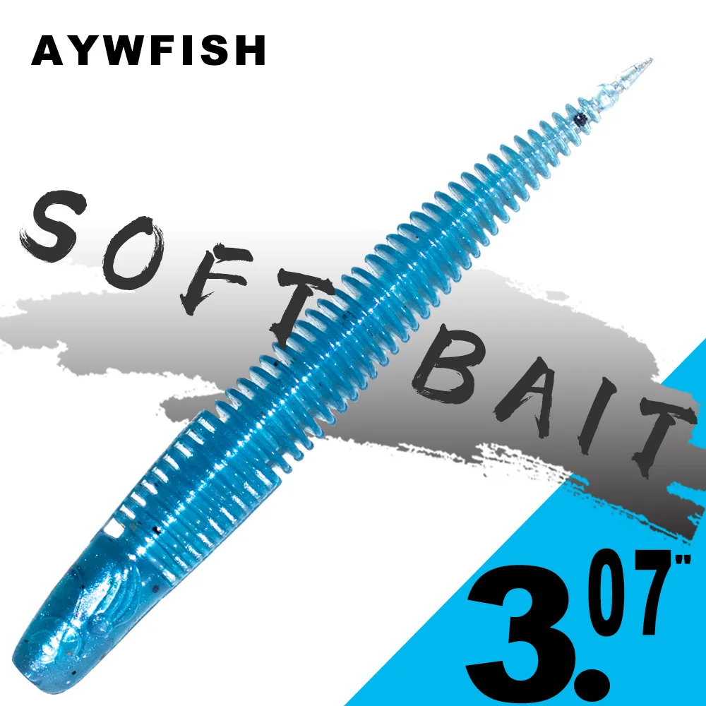 AYWFISH 7 8 см 1 9 г рыболовная приманка мягкая червь Shad силиконовые приманки воблер