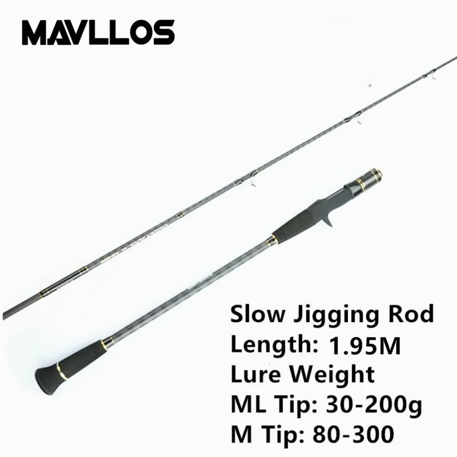 Mavllos Hennoy Slow Jigging Rod Bait Lure 80-300g/ 30-200g Drag Power 12kg Jigging Spinning Ocean Fishing Rod Casting Boat Rod enlarge