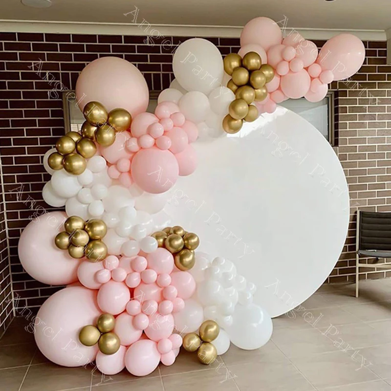 

146pcs White Pink Balloon Kit Baby Girls Birthday Decorations Latex Balloon Arch Garland for Wedding Party First Birthday Decor