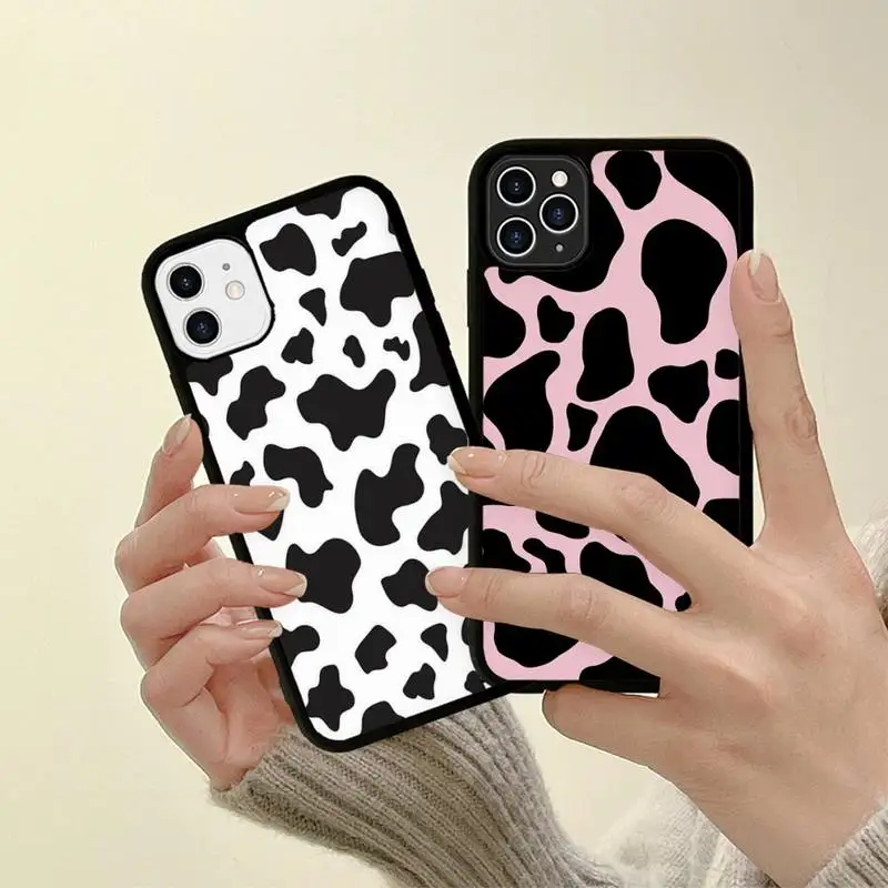 

Cow Zebra Phone Case Silicone PC+TPU Case for iPhone 11 12 13 Pro Max 8 7 6 Plus X SE XR Hard Fundas