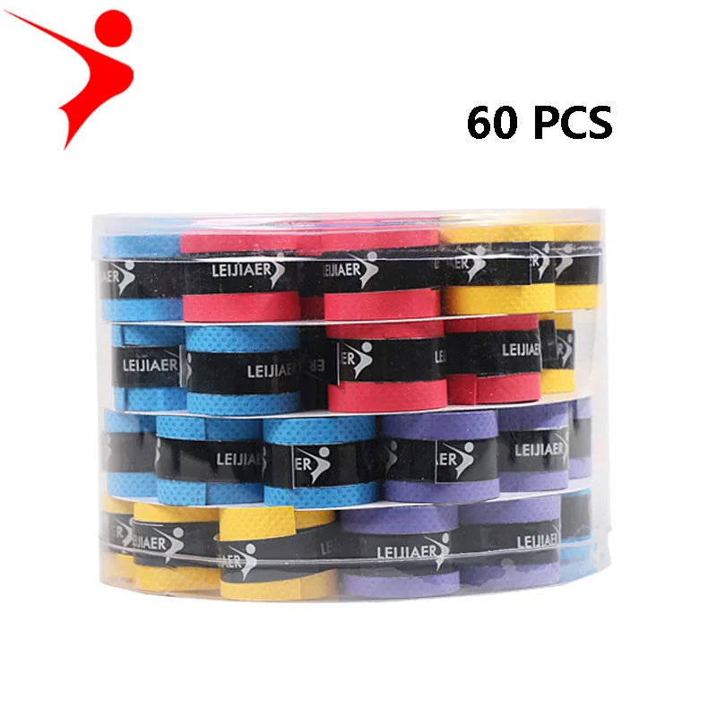 

60PCS Tennis Racket Overgrips Padel Over Grips Tennis Accessories Badminton Over Grips Sweat Absorbed Wraps Tapes Grip Sweatband